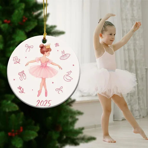 Miniatura 6 de Adorno de bailarina 2025 – Regalos de ballet para niñas pequeñas, niños, adolescentes y bailarines – Adornos de ballet para árbol de Navidad