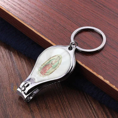 Miniatura 3 de WE Our Lady of Guadalupe (12 piezas) Llavero de bautismo con cortaúñas y abridor de recuerdos de fiesta para bebés niños y niñas/recuerdos