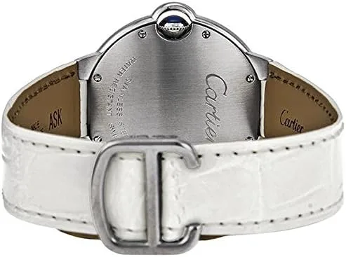 Miniatura 3 de Cartier Ballon Bleu W6920087 - Reloj para mujer de cuero blanco, Plateado