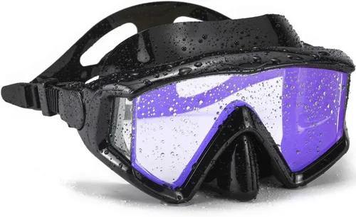 Miniatura 5 de Máscara de buceo Anti-niebla Natación Snorkel máscara adecuada para adultos Buceo Natación Snorkel Gafas Máscaras Lentes negro-azul