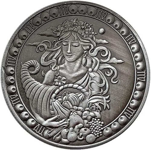 Aomcisi Moneda creativa de doce constelaciones del zodiaco, monedas conmemorativas de plata antigua, decoración del hogar, manualidades, colección