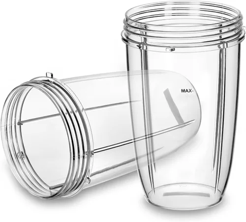 Miniatura 3 de QWORK Vaso de repuesto de 24 onzas, compatible con sistemas de mezcladora/mezcladora de 600 W y 900 W, paquete de 2 unidades, de plástico, apto