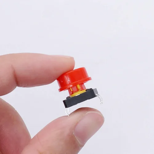 Miniatura 7 de TWTADE 70 unids 4 pin táctil táctil interruptor de botón momentáneo 0.472x0.472x0.287 in con tapa de interruptor multicolor+160PCS táctil momentáneo