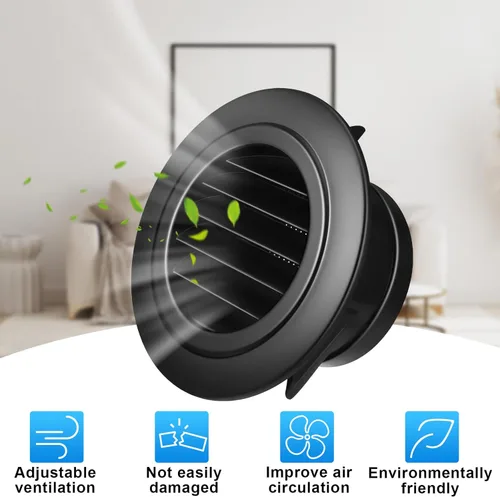 Miniatura 4 de VIHOSE 12 piezas de 4 pulgadas ABS redondo cubierta de ventilación de plástico Soffit escape baño negro cubierta de ventilación con mosquitera