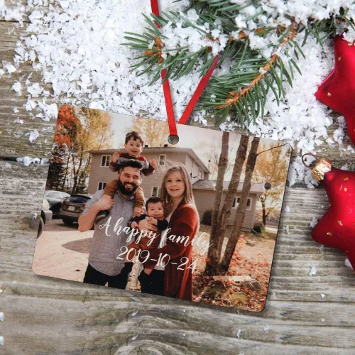 Miniatura 5 de Fortheday Adorno de Navidad personalizado 2023, adorno con foto, juego creativo de decoración para árbol de Navidad (rectángulo-2)