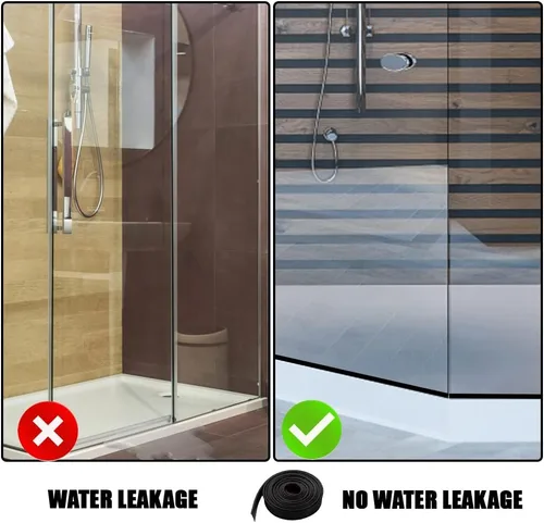 Miniatura 4 de Parte inferior de ducha impermeable para puerta de goma, sello negro para baño en casa, 108 x 13/16 x 5/32 pulgadas forma de inserción en T