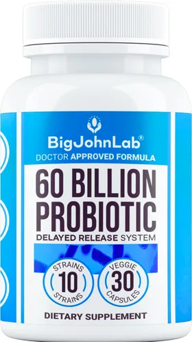 Miniatura 9 de BIGJOHNLAB® - Suplemento probiótico para mujeres – 50 mil millones de UFC, 6 cepas activas + prebióticos – Apoya la digestión, la inmunidad