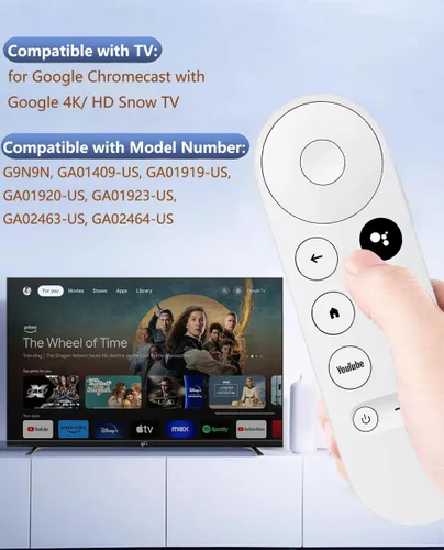 Miniatura 3 de Control remoto de voz actualizado para Google Chromecast 4k Snow TV, G9N9N Control remoto de repuesto para Google TV, GA01920-US, GA01409-US