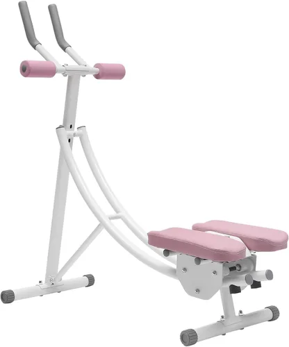 Ab Machine Abs Equipo de entrenamiento para gimnasio en casa, máquina de ejercicios abdominales de núcleo plegable, equipo deportivo y de Rosa-B