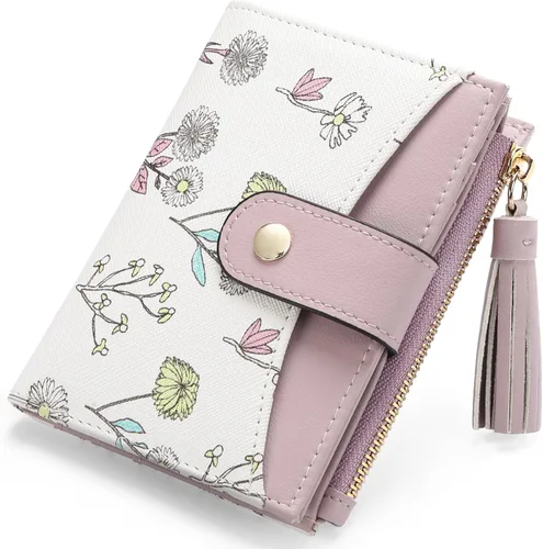 Miniatura 11 de yiijay Billetera pequeña para mujer, con bloqueo RFID, plegable, delgada, de cuero, para tarjetas de crédito, billetera pequeña con bolsillo