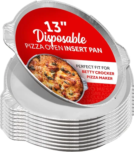 Miniatura 3 de 12" Pizza Oven Insert Pan (5-Pack) - Disposable Aluminum Liner for Countertop Pizza Makers, Fits Betty Crocker Pizza Maker, Piezano & More