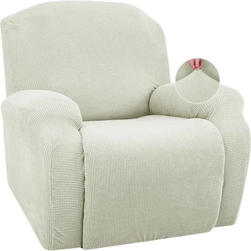 Miniatura 10 de JIVINER Fundas súper elásticas para sillas reclinables, de elastano, suave, con bolsillos, protector de muebles reclinables