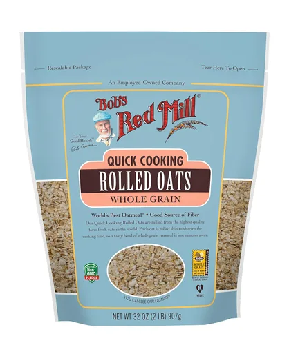 Miniatura 10 de Bob's Red Mill Avena enrollada de cocción rápida, 32 onzas (paquete de 4), sin OMG, grano entero, vegano, kosher