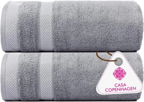 Miniatura 108 de CASA COPENHAGEN Juego de 6 toallas de palomitas de maíz, color azul polvoriento, 21.16 oz/m², 2 toallas de baño, 2 toallas de mano y 2 toallas