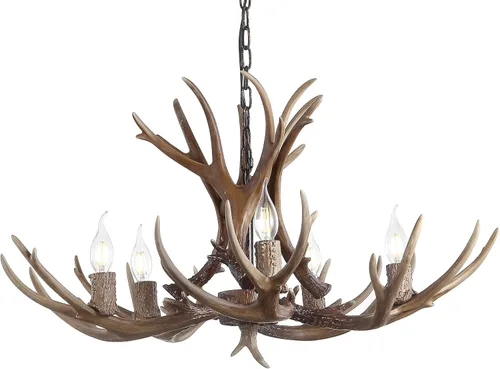 Miniatura 11 de JONATHAN Y JYL6301A Eldora - Candelabro LED ajustable de resina con asta de 26 pulgadas, 4 luces, glamour, rústico, cabaña, transicional, regulable