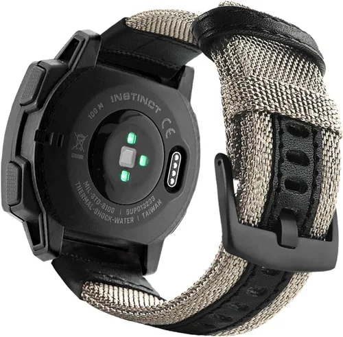 Miniatura 9 de Abanen Correas de reloj de nailon estilo militar de 0.866 in para Garmin Instinct 3 1.772 in/Instinct 2 Solar, tela tejida duradera correa