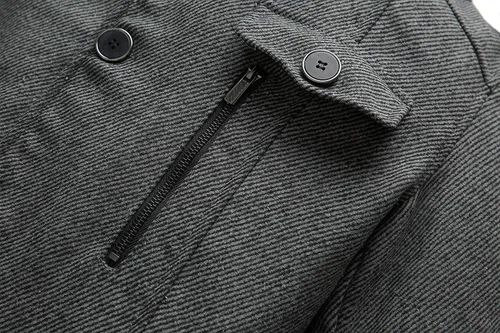 Miniatura 5 de Wantdo - Chaqueta cortavientos de cuello alto para hombre, mezcla de lana