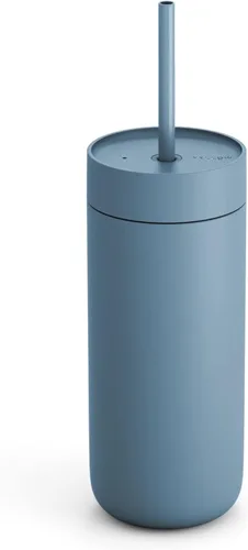 Miniatura 14 de Fellow Vaso frío Carter de 16 onzas, tapa con popote resistente a derrames, vaso aislado al vacío de acero inoxidable con interior de cerámica