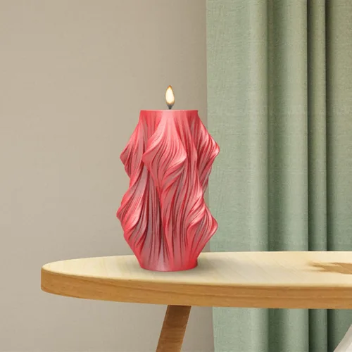 Miniatura 3 de Molde de vela torcida de onda geométrica de pilar irregular de silicona para velas de jabón, molde de fondant para pastel de caramelo de chocolate