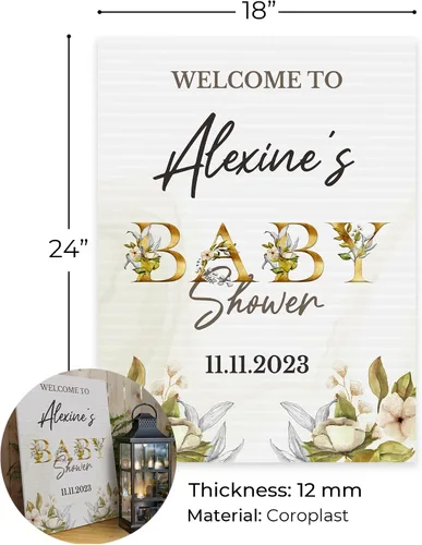 Miniatura 5 de Letrero de bienvenida personalizado de 18 x 24 pulgadas, revelación de género para niño o niña, decoraciones de ducha, letrero personalizado