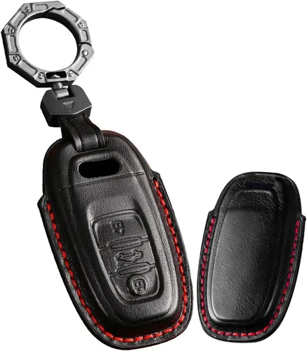 ontto Compatible con Audi Key Fob - Funda de piel para llaves A4, A5, A6, A7, A8, Q5, color negro (tipo B)