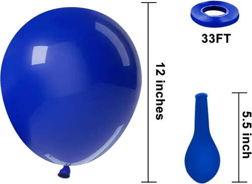 Miniatura 2 de KBZVNAF Globos de látex azul rey para fiestas - 50 unidades de 12 pulgadas, globos de helio azul mate para cumpleaños, boda, baby shower, Azul real