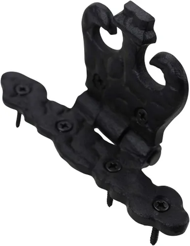 Miniatura 7 de Renovators Supply Manufacturing Paquete de 2 bisagras de puerta de gabinete con herrajes de 4.5 pulgadas, bisagra de hierro forjado negro resistente
