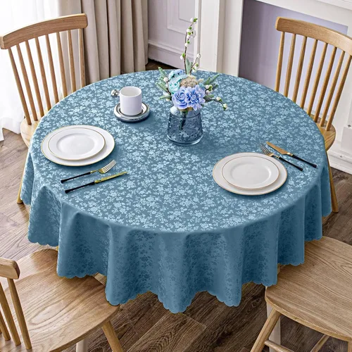 Miniatura 62 de Smiry Mantel cuadrado, mantel de vinilo resistente al agua, lavable, para cocina y comedor (azul bebé, 54 x 54 pulgadas)