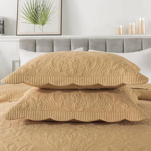 Miniatura 49 de HoneiLife - Juego de colcha de tamaño Queen, juego de ropa de cama de pana bordada de 3 piezas, colcha de lujo, ligera, cálida, para todas las Pana