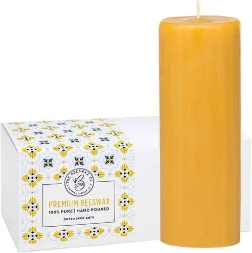 Miniatura 9 de The Beeswax Co Pillar - Vela de cera de abejas – Perfumada a miel natural – Larga duración y ecológica – Mecha de algodón – Quema lenta – Cera