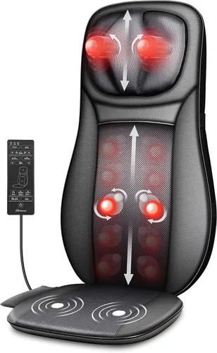 Miniatura 9 de Snailax Masajeador de cuello con calor, masajeador de espalda Shiatsu 4D para aliviar el dolor de tejido profundo, amasar, calentar y vibración