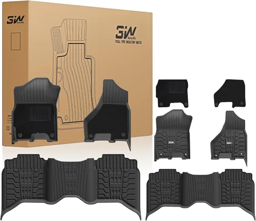 3W Alfombrillas con alfombras para Ram 2500/3500 Crew Cab 2019-2025 2026 con asiento de cubo (no para modelos de kit de toma de fuerza),
