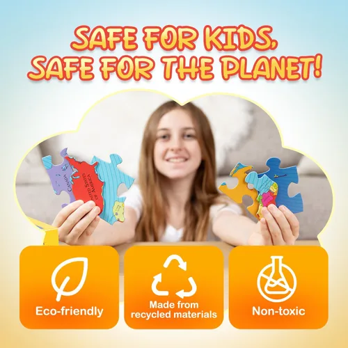 Miniatura 6 de GeoToys GeoPuzzle, juego de 6 rompecabezas de campo, juego de geografía y mapas, juegos educativos y actividades de aprendizaje para niños, regalos