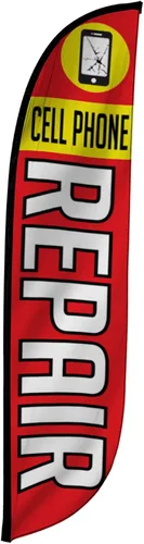 Miniatura 18 de LookOurWay Bandera de plumas, bandera publicitaria de 12 pies de alto para promoción de negocios y eventos, solo bandera, detalles automáticos