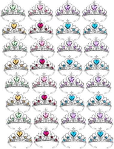 Miniatura 6 de S & E TEACHER'S EDITION Juego de corona de tiaras de 60 piezas, juego de disfraz de princesa, 12 coronas, 12 varitas, 24 anillos, 12 cordones, 60