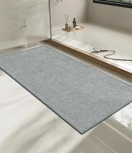 Miniatura 61 de Chakme Juego de 2 alfombras de baño ultrafinas, absorbentes, antideslizantes, lavables a máquina, color negro, 17 x 24 pulgadas / 17 x 30 pulgadas