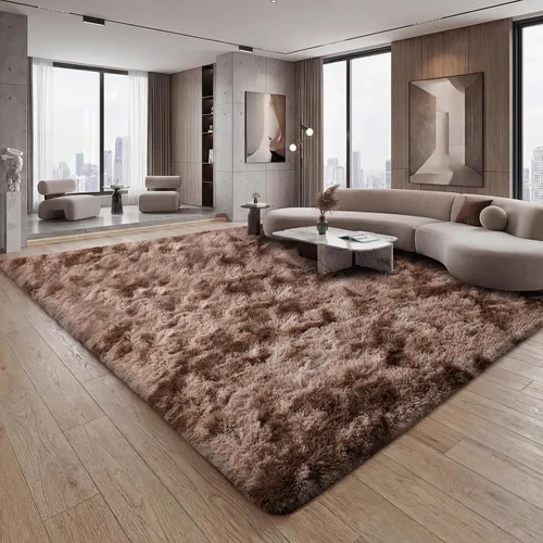 Alfombra moderna para decorar el hogar, la sala, el dormitorio, baño; alfombra mullida para interiores, tamaño (5 x 8 pies, en color marrón)
