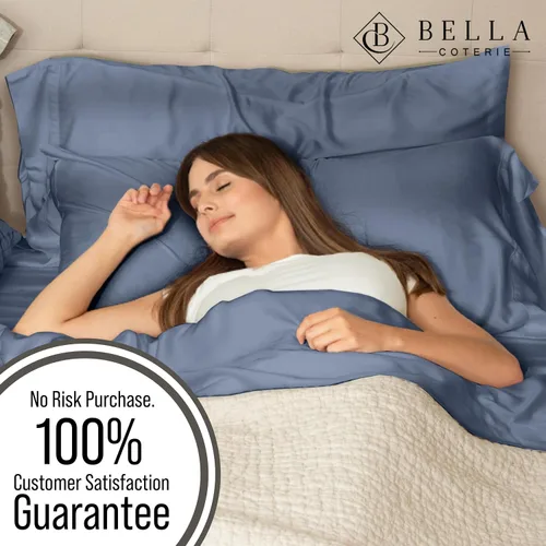Miniatura 5 de Bella Coterie Juego de fundas de almohada de bambú viscosa de lujo tamaño queen 100% cultivado orgánicamente Ultra suave Refrescante 2