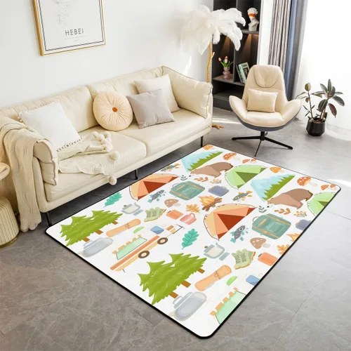 Miniatura 12 de Erosebridal American Flag Area Rugs 3x5 for Bedside Kitchen Army Green Camo Washable Rug Bear Claw Hunting Theme Decorative Accent Rug Camoflage