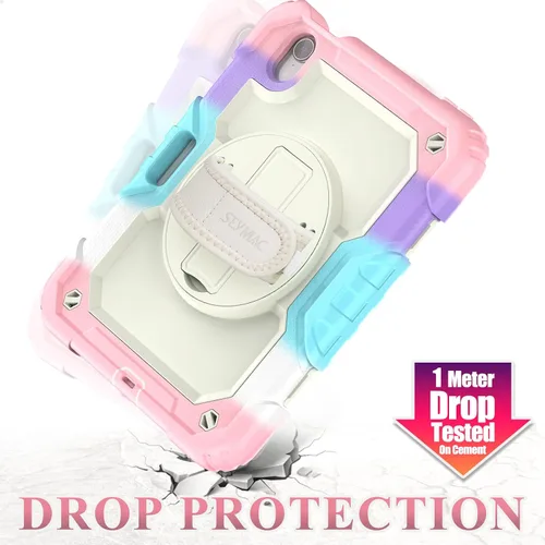 Miniatura 3 de SEYMAC stock Funda para iPad Mini 7 (A17 Pro) 2024/Mini 6 de 8.3 pulgadas con protector de pantalla portalápices [correa de mano giratoria 360º]