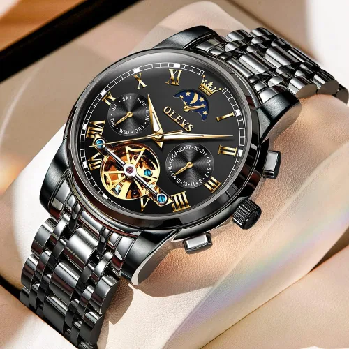 Miniatura 65 de OLEVS Relojes automáticos para hombre, esqueleto mecánico, de lujo, a la moda, reloj de pulsera luminoso impermeable
