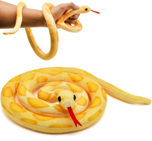Miniatura 7 de Muñecas de serpiente de 3.6 pies de largo, animales de peluche suaves y realistas, bromas de peluche, juguetes para niños, regalos para niños
