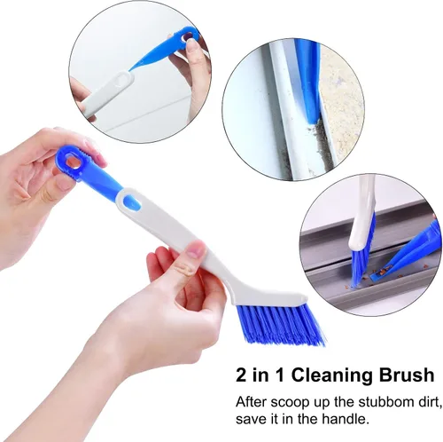 Miniatura 6 de Cepillo de limpieza pequeño para limpiar el fregadero, baño, cocina, borde de la esquina, lechada de esquina para uso doméstico con mango