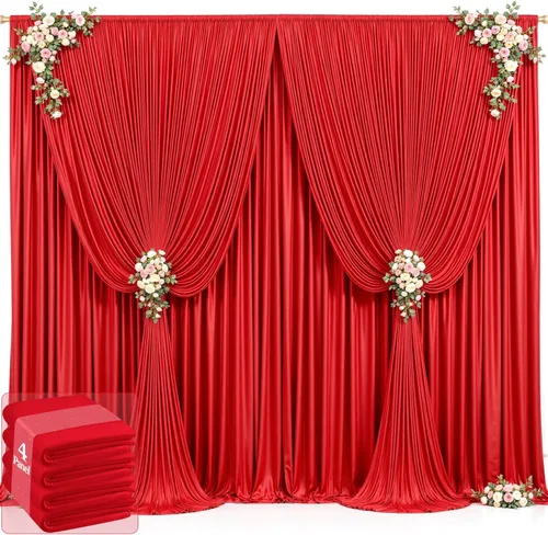 Miniatura 59 de 20 pies x 12 pies Cortinas de Telón de Fondo Azul Bebé Sin Arrugas para Bodas y Fiestas, Telón de Fondo de Tela Azul, Cortinas para Bodas