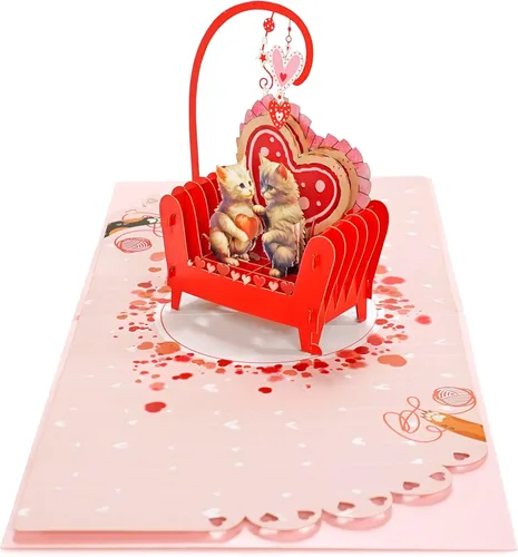 Miniatura 5 de CUTPOPUP - Tarjetas de aniversario desplegables para pareja, tarjeta de aniversario de boda 3D para él, esposa, marido, mamá, papá, tarjeta