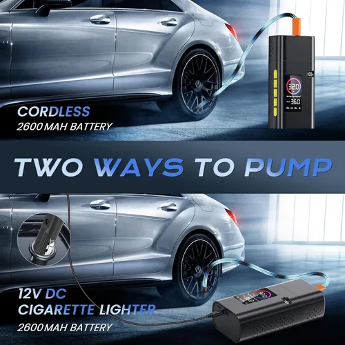 Miniatura 6 de Inflador de neumáticos de 180 psi, compresor de aire portátil, bomba de aire de 26000 mAh para neumáticos de automóvil, bomba rápida de bicicleta 5x