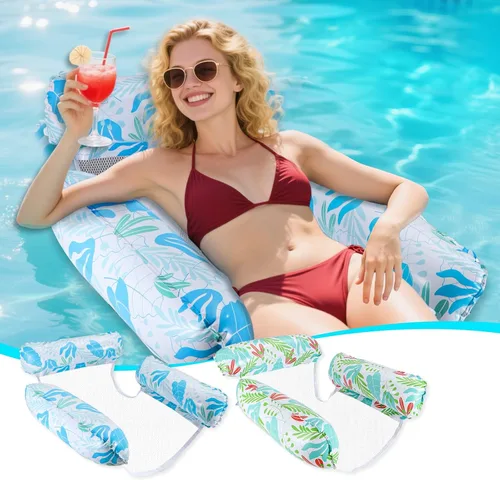 Flotadores de piscina inflables para adultos, paquete de 2 hamacas flotantes multiusos para piscina, material de PVC resistente, flotadores de agua