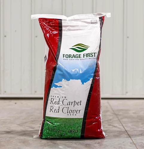Semilla de trébol rojo – Semilla de forraje y pasto de alto rendimiento, establecimiento rápido, crecimiento multicorte, bolsa de 50 libras – La