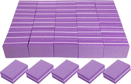 Miniatura 11 de Pulidores de uñas (paquete de 50), mini lima de uñas para uñas acrílicas y uñas naturales, bloque de pulido de uñas de grano 100/180, bloques