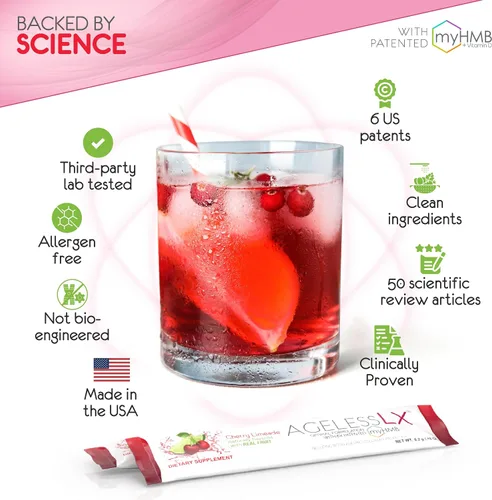 Miniatura 5 de AgelessLX Suplemento en polvo para mujeres, con potenciador de colágeno HMB Plus Vitamina D3 con K2, cola de caballo y biotina para músculos magros
